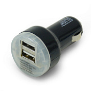 Автомобильный USB-адаптер 2USB 2100мА, чёрный