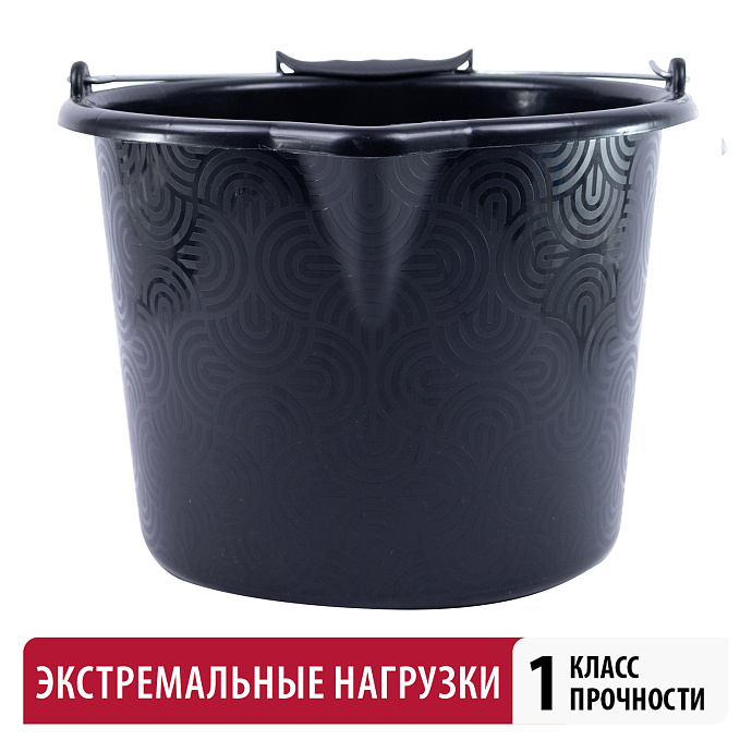 Ведро усиленное штукатурно-малярное 12 (с носиком) Политех QUALITY STRONG