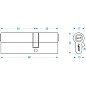 Цилиндр. механизм, ключ-ключ,цвет:серебро,55x35 мм Pobedit