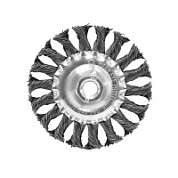 Щетка-крацовка Плоская 100мм/M14, стальная скрученная проволока, Pobedit