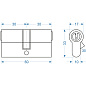 Цилиндр. механизм, ключ-ключ,цвет:серебро,60 мм Политех